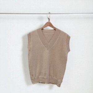NWT J.ING Jing Beige Knitted Sleeveless Vest